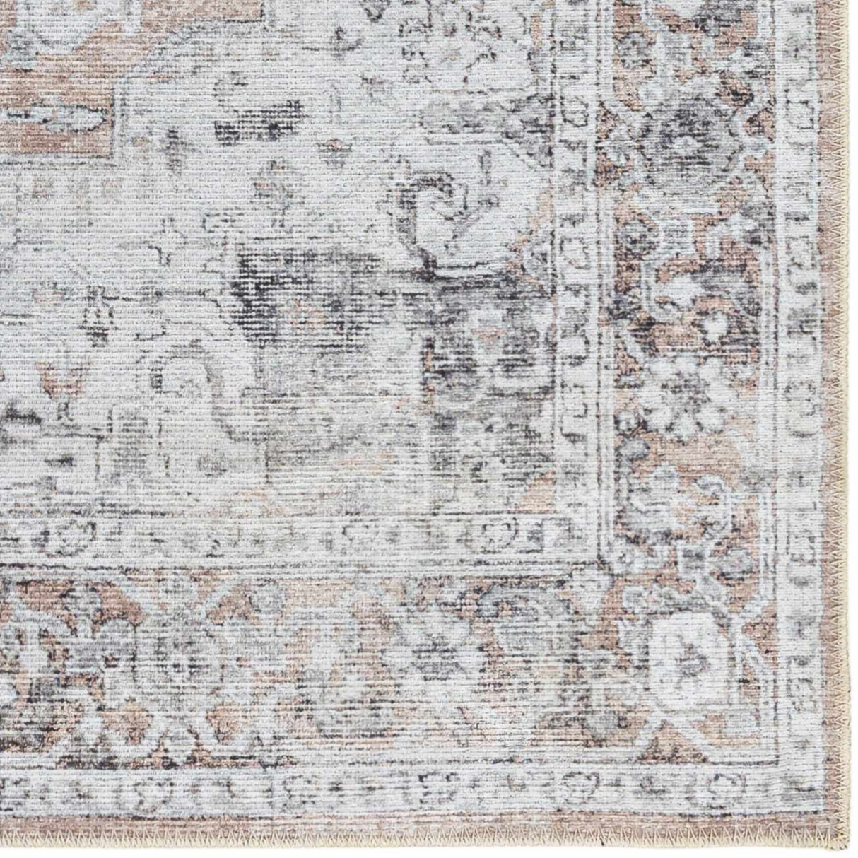Fatih Flat Pile Washable Rug