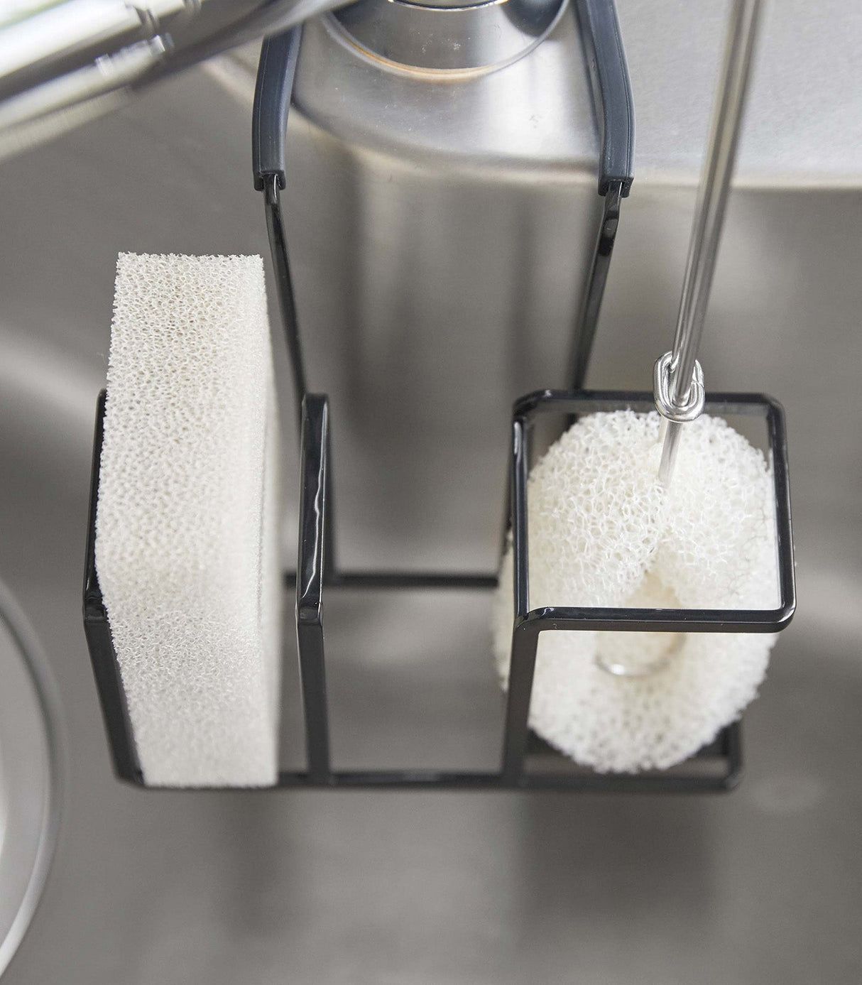 Faucet-Hanging Sponge & Brush Holder - Steel