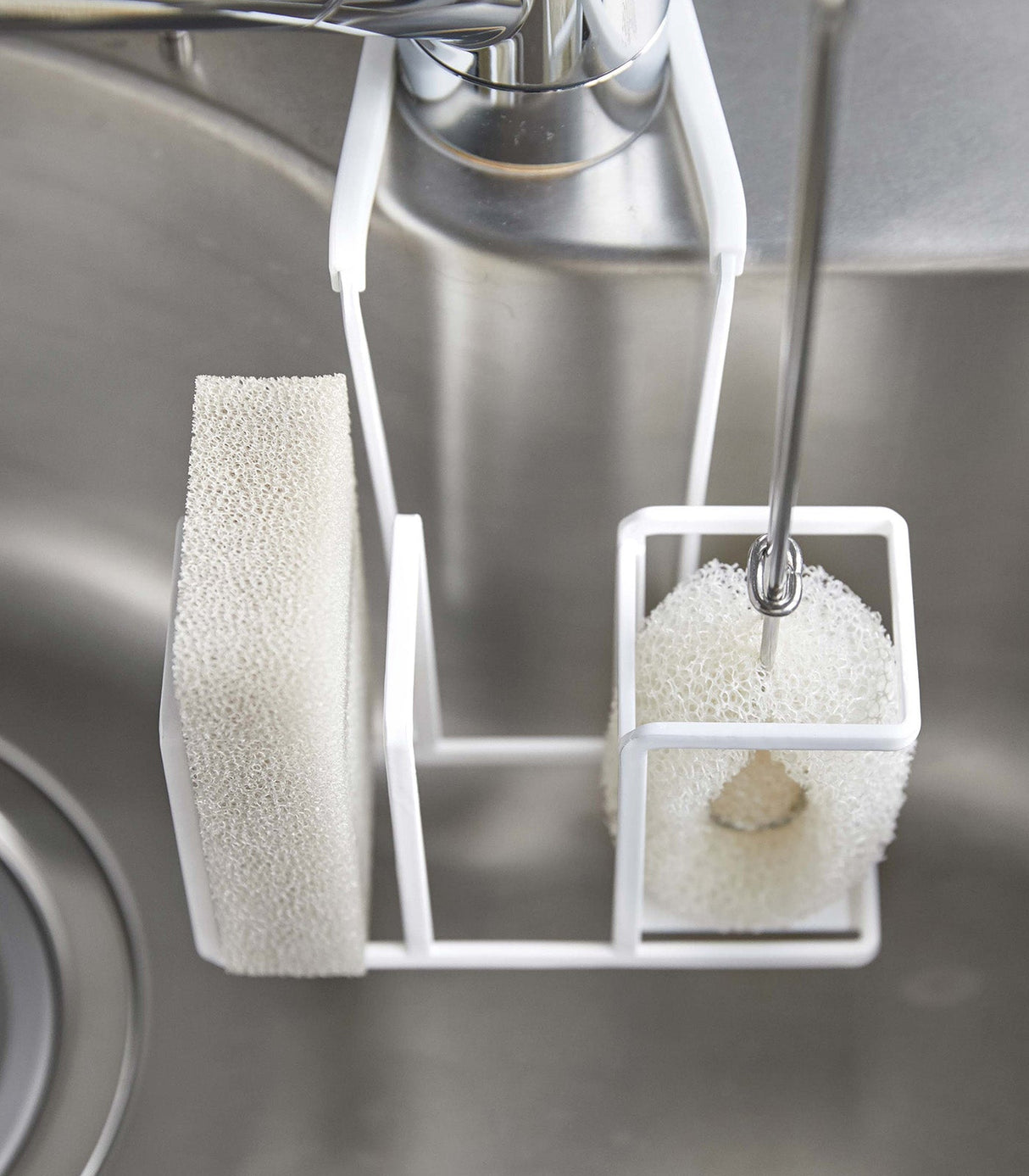 Faucet-Hanging Sponge & Brush Holder - Steel