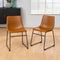 Faux 2-Piece Leather Dining Chairs