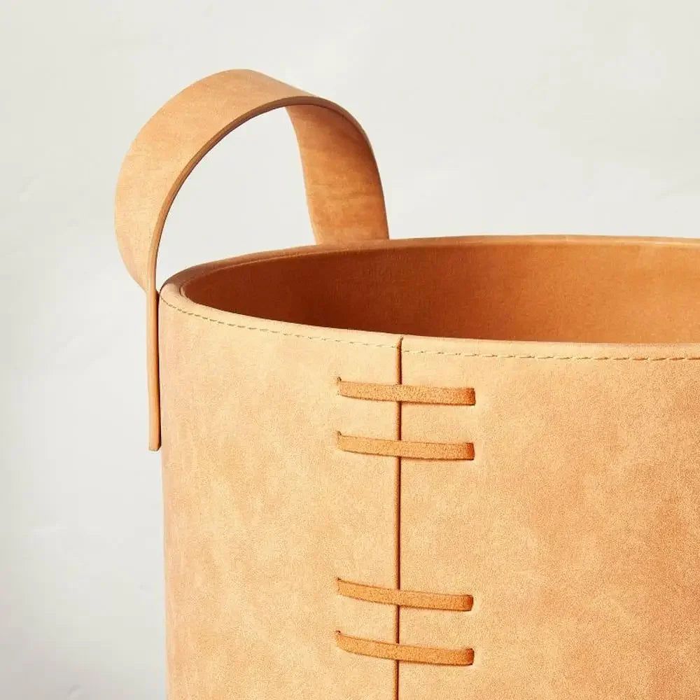 Faux-Leather Storage Bin