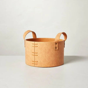 Faux-Leather Storage Bin