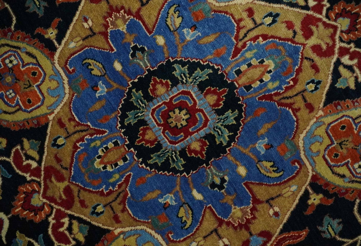 Fine Black, Brown and Rust 8x10 Traditional Hand Knotted wool Area Rug