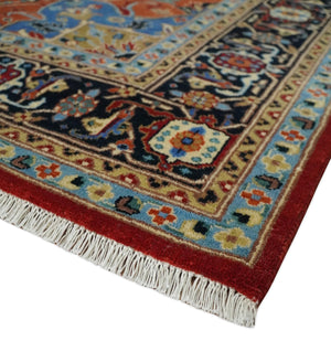 Fine Black, Brown and Rust 8x10 Traditional Hand Knotted wool Area Rug