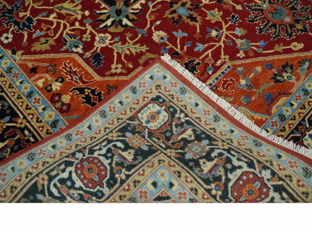 Fine Black, Brown and Rust 8x10 Traditional Hand Knotted wool Area Rug