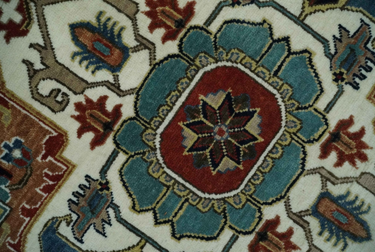 Fine Hand Knotted Brown and Ivory 8x10 and 9x12 Traditional Wool Area Rug