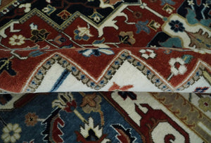 Fine Hand Knotted Brown and Ivory 8x10 and 9x12 Traditional Wool Area Rug