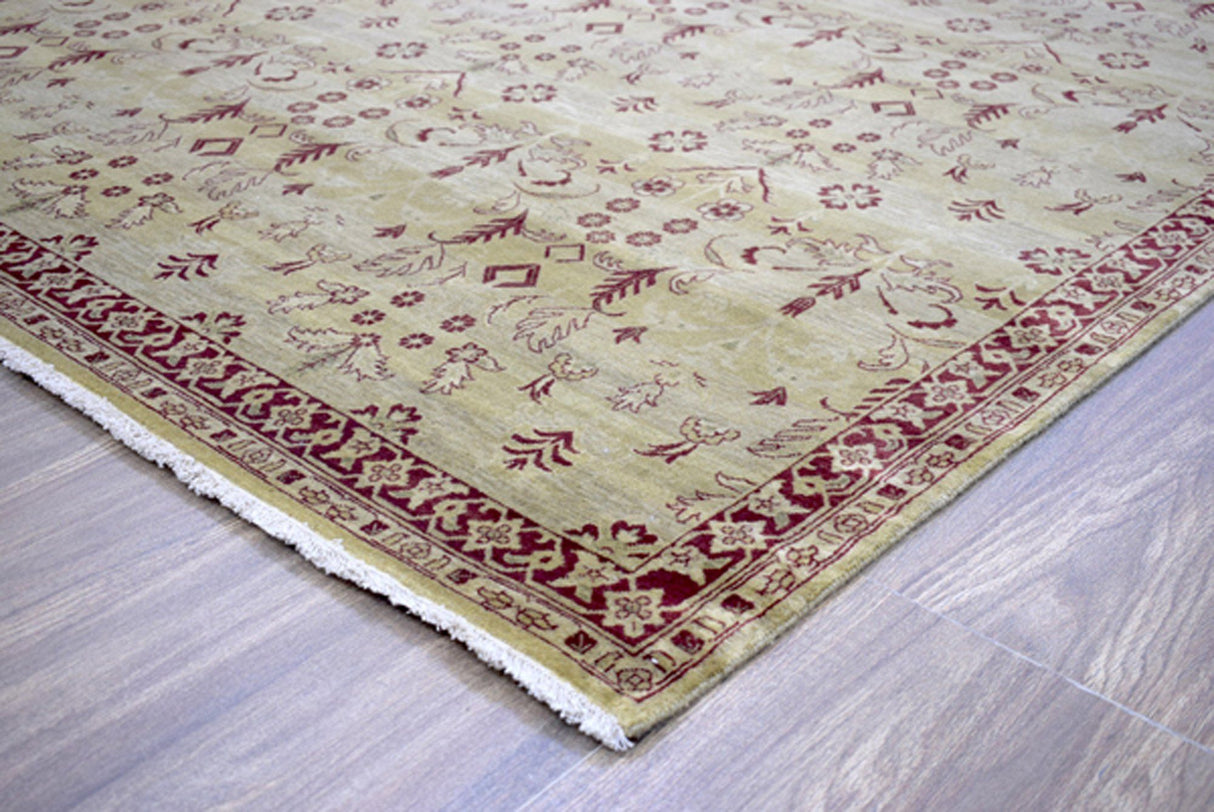 Fine Knots 10x14 Handmade Area Rug made with Hand-spun Wool