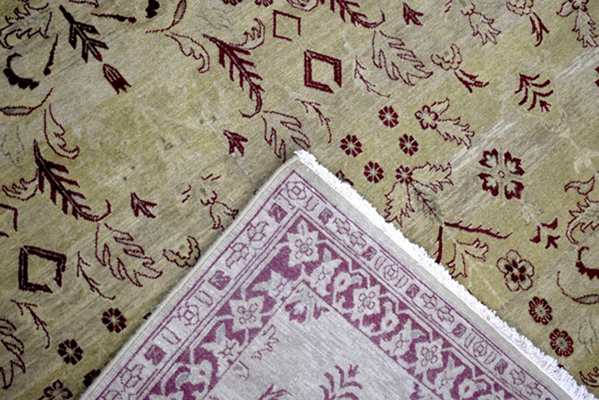 Fine Knots 10x14 Handmade Area Rug made with Hand-spun Wool