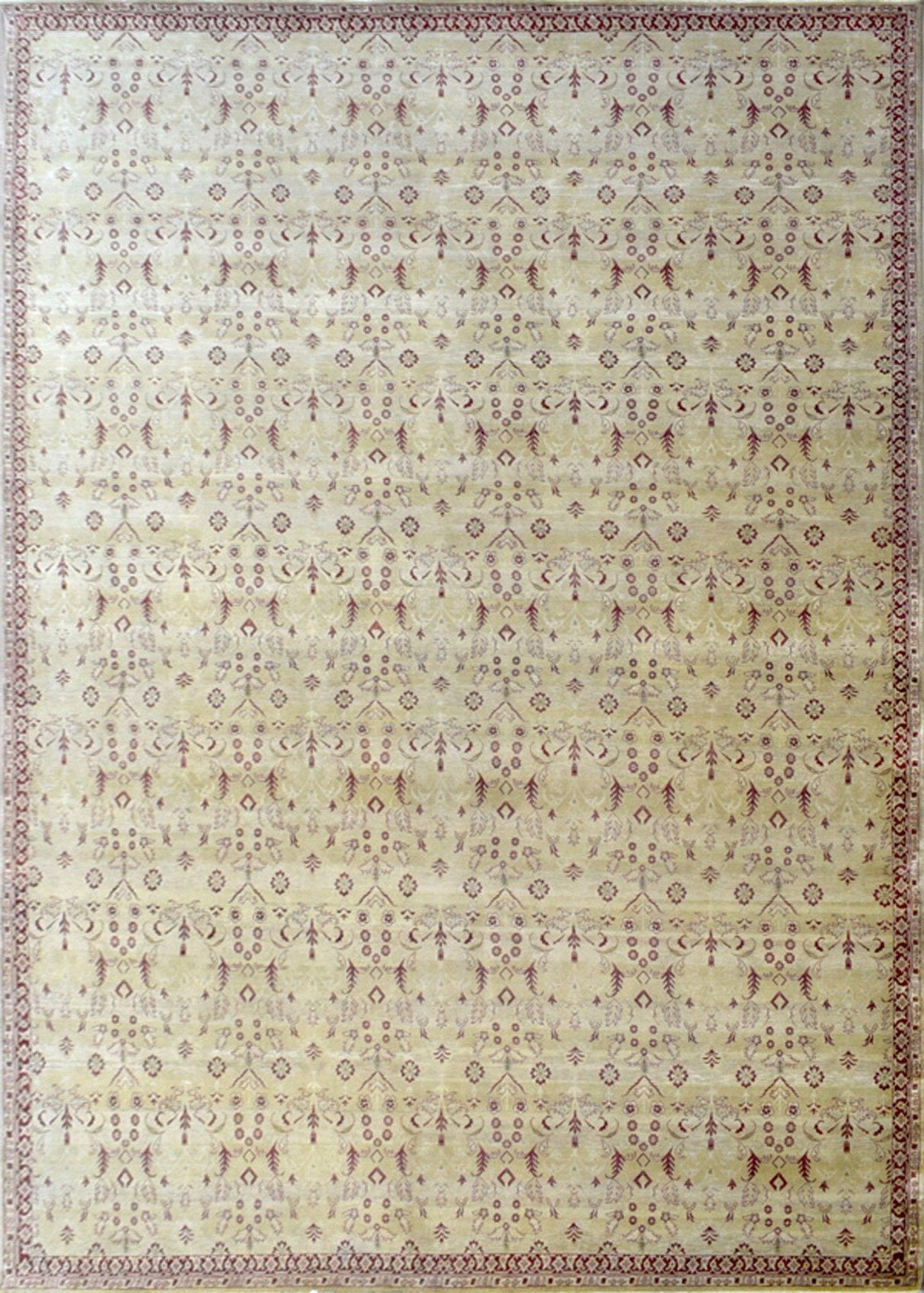 Fine Knots 10x14 Handmade Area Rug made with Hand-spun Wool