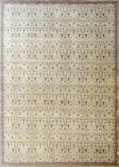 Fine Knots 10x14 Handmade Area Rug made with Hand-spun Wool