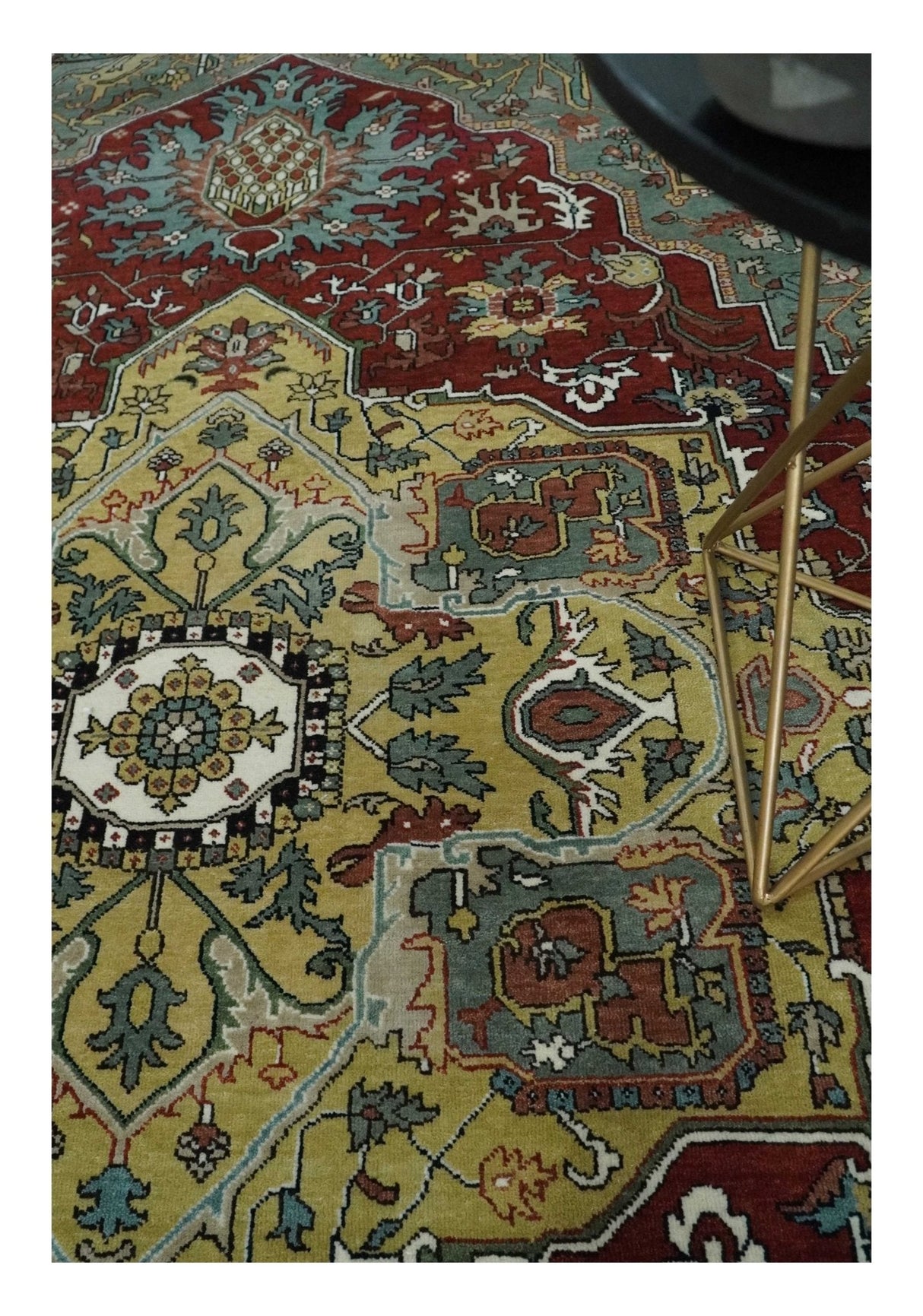 Fine Knots Beige, Brown and Ivory 9x12 Hand knotted Traditional Wool Area Rug