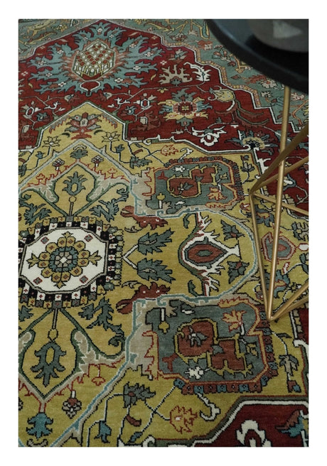 Fine Knots Beige, Brown and Ivory 9x12 Hand knotted Traditional Wool Area Rug