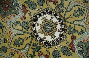 Fine Knots Beige, Brown and Ivory 9x12 Hand knotted Traditional Wool Area Rug