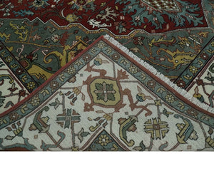 Fine Knots Beige, Brown and Ivory 9x12 Hand knotted Traditional Wool Area Rug