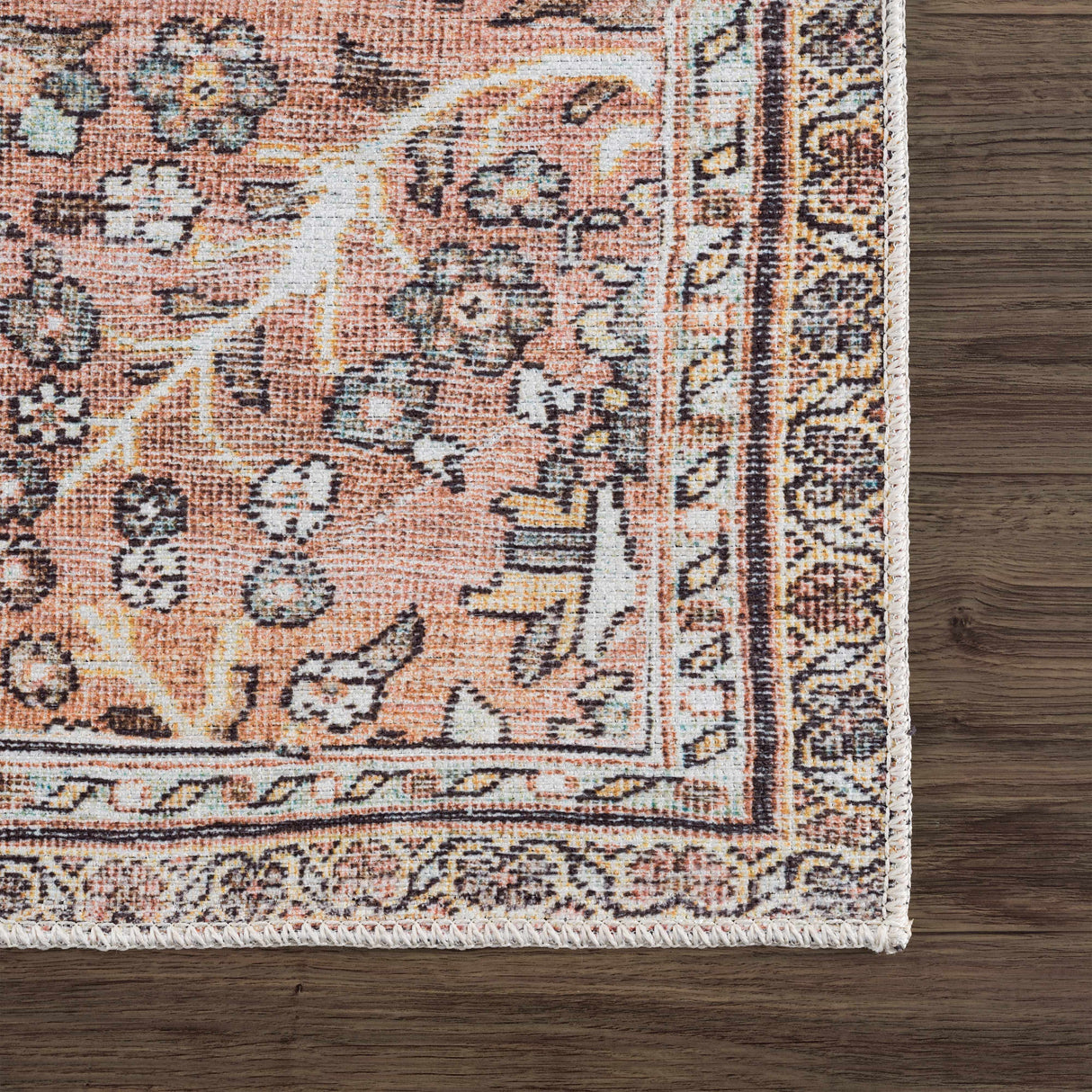 Flat Pile Urpi Red Washable Rug - Clearance