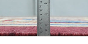 Flatwoven Artistic Modern Geometric 5x7 Multicolor Wool Hand Made Soumak Rug | KNT52