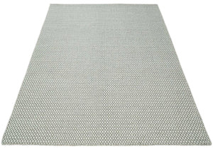 Flatwoven Dhurrie 8x10 and 9x12 Modern Checkered Gray and Ivory Wool Area Rug, Layering Rug | TRDCP832