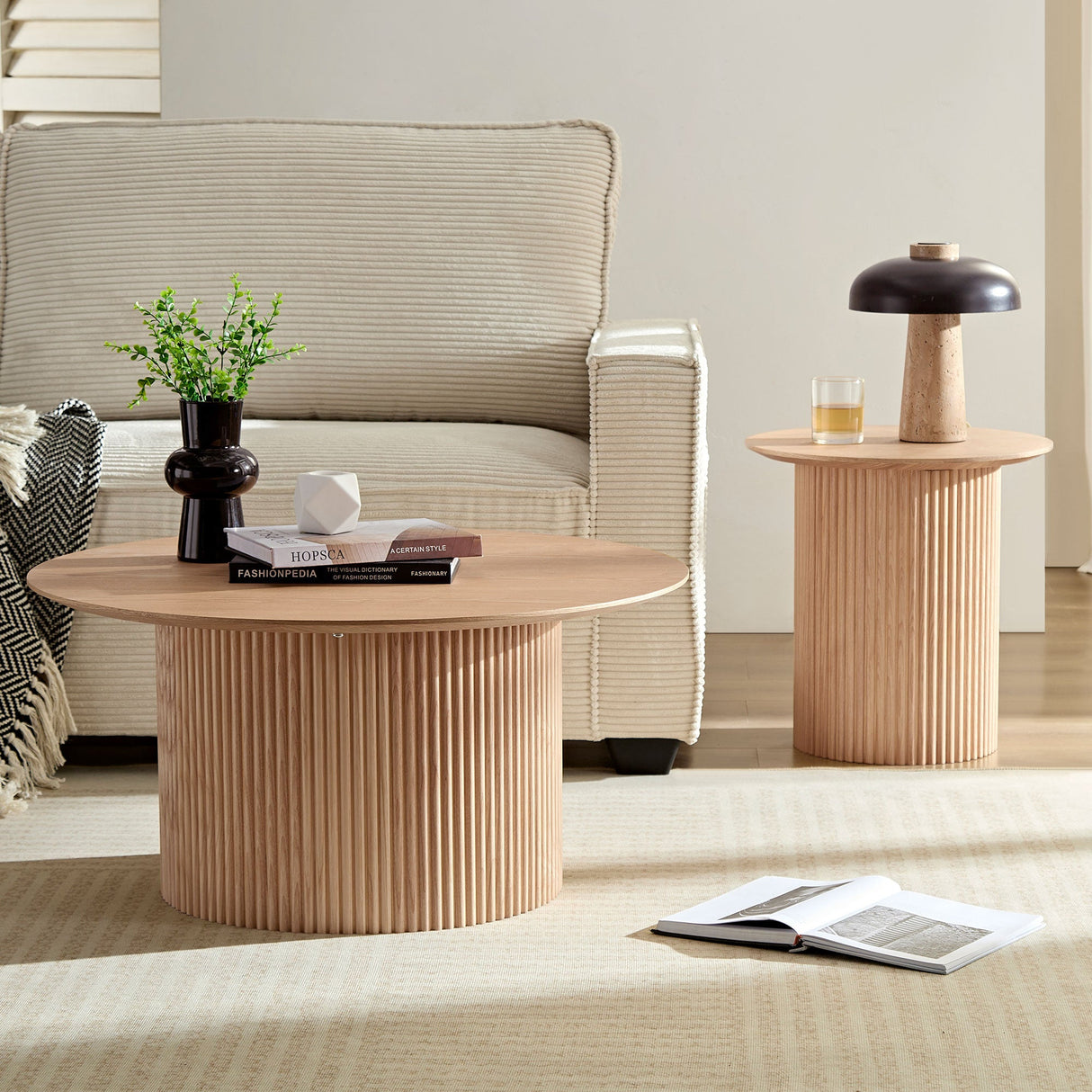 Fluted Side Accent Table