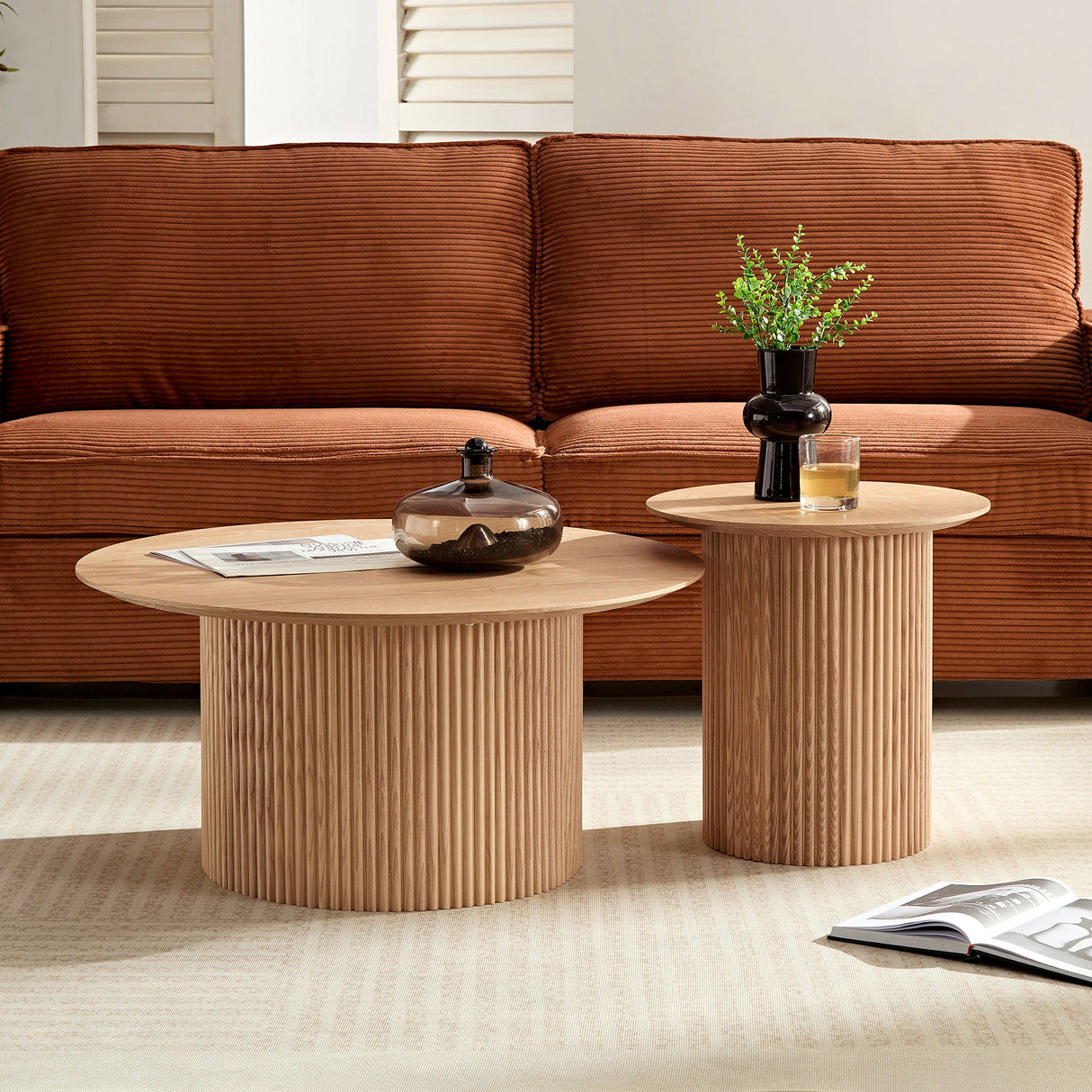 Fluted Side Accent Table