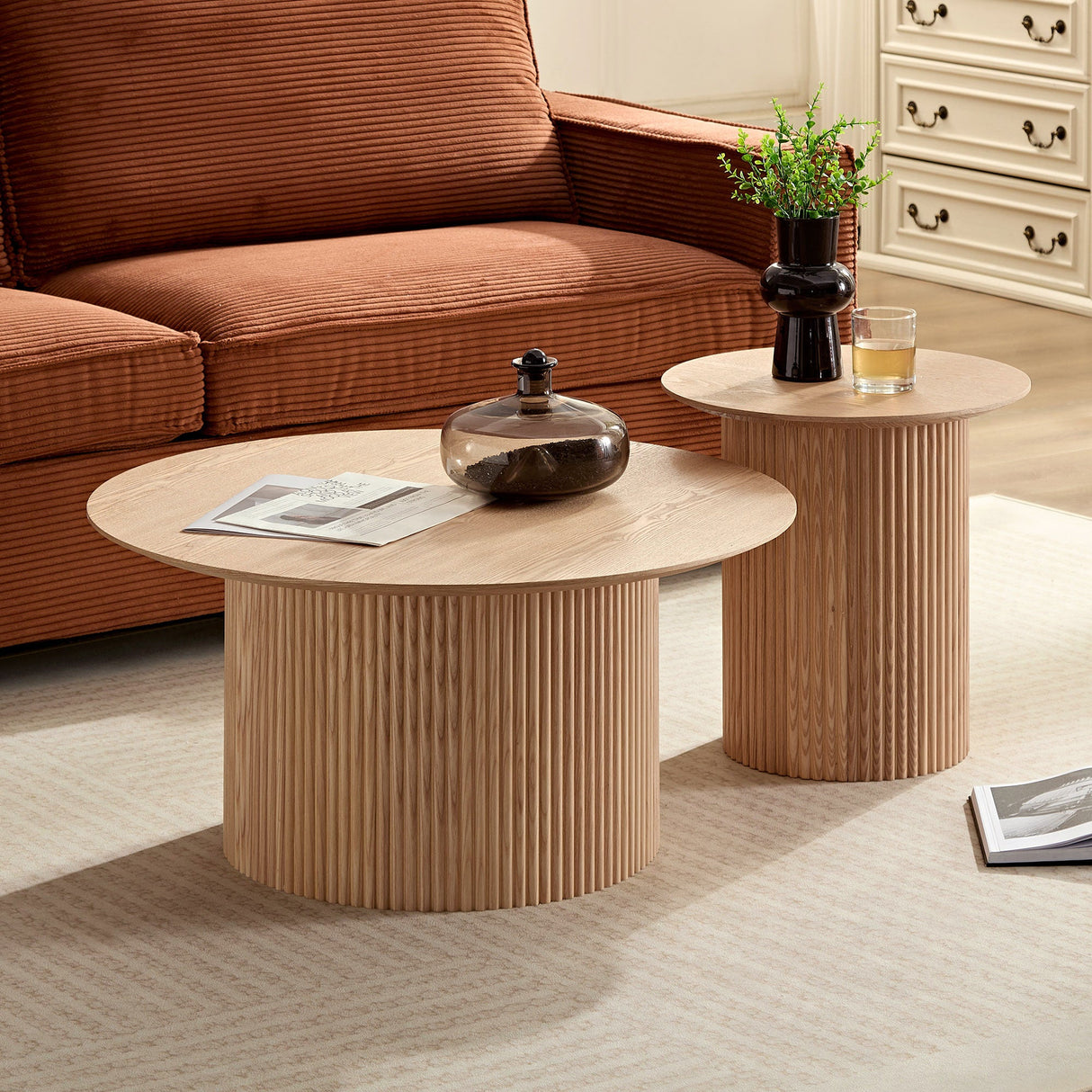 Fluted Side Accent Table