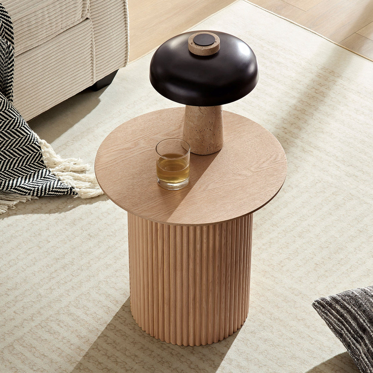 Fluted Side Accent Table