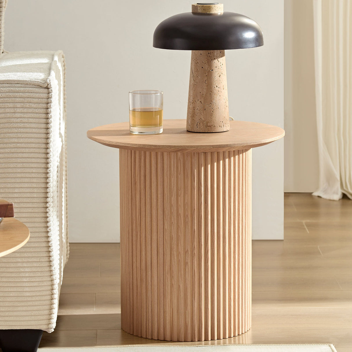 Fluted Side Accent Table