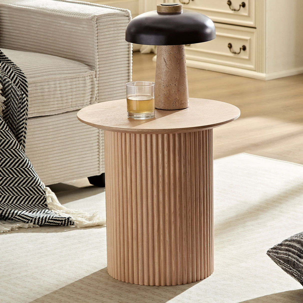 Fluted Side Accent Table