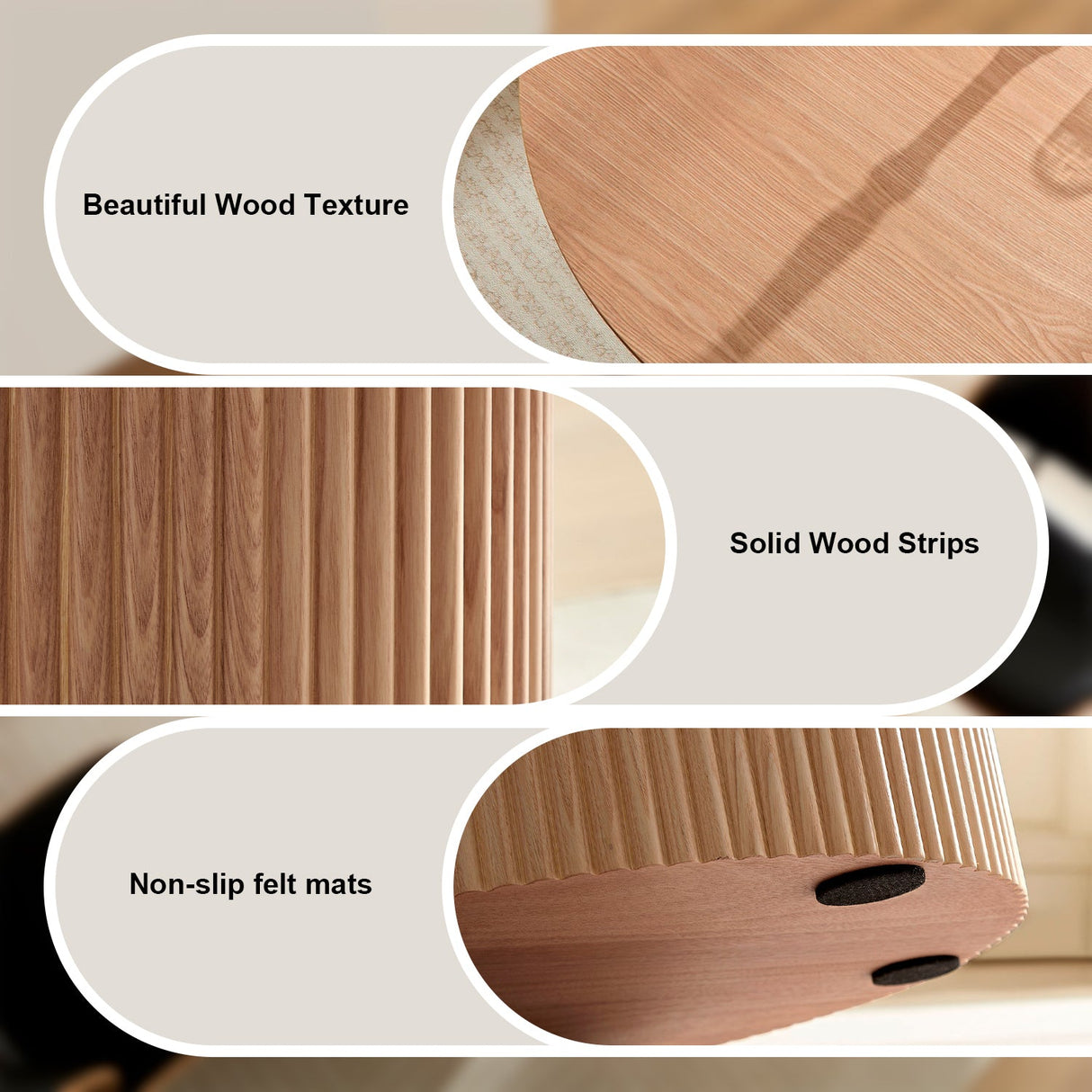 Fluted Side Accent Table