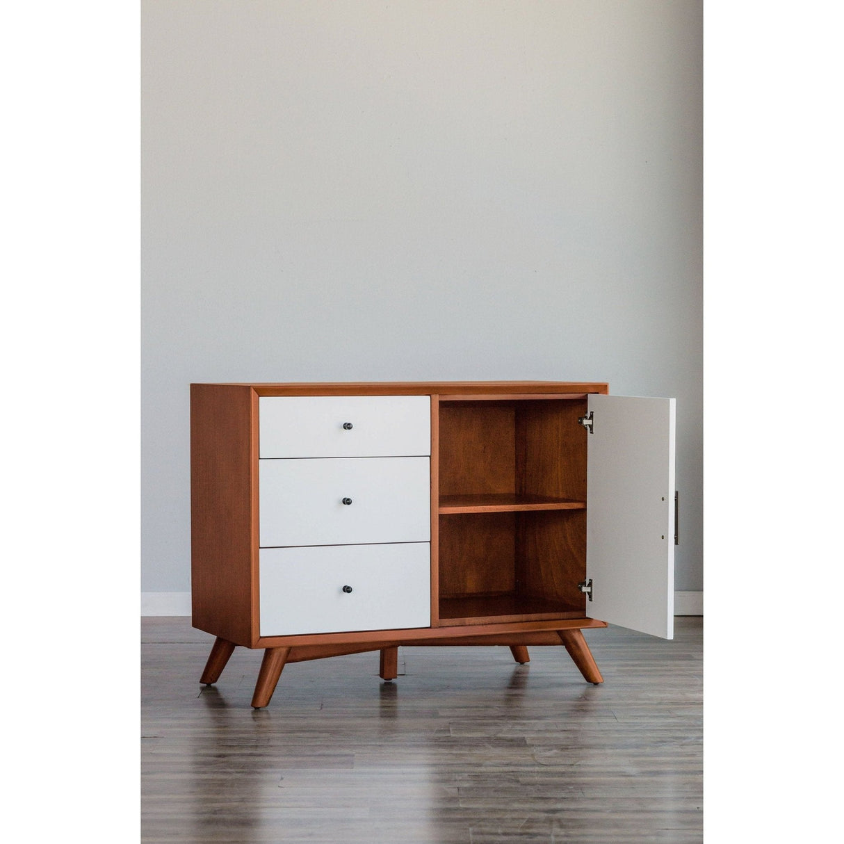 Flynn Accent Cabinet, Acorn/White