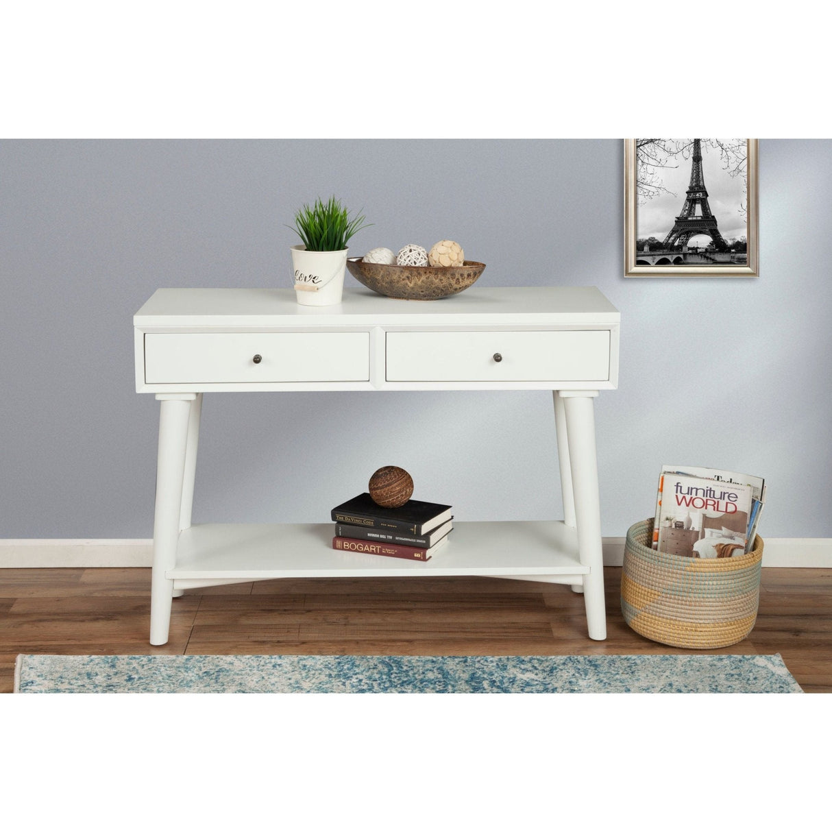 Flynn Console Table, White