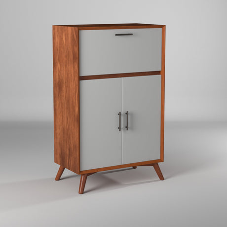 Flynn Large Bar Cabinet, Acorn/White