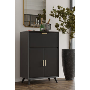 Flynn Large Bar Cabinet, Black