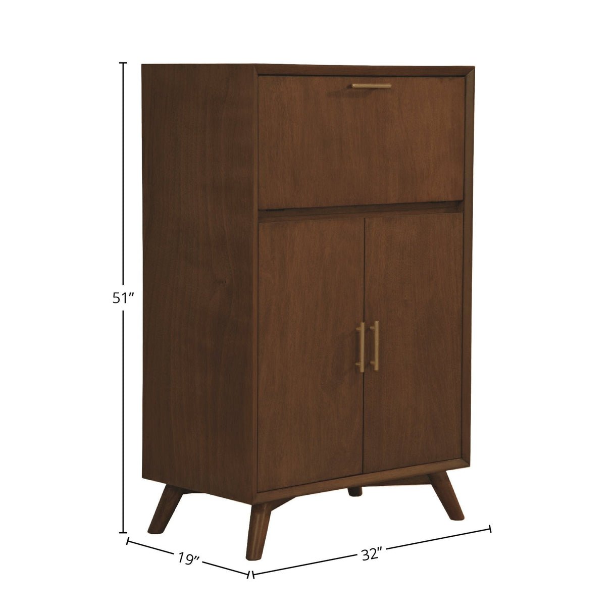 Flynn Large Bar Cabinet, Walnut