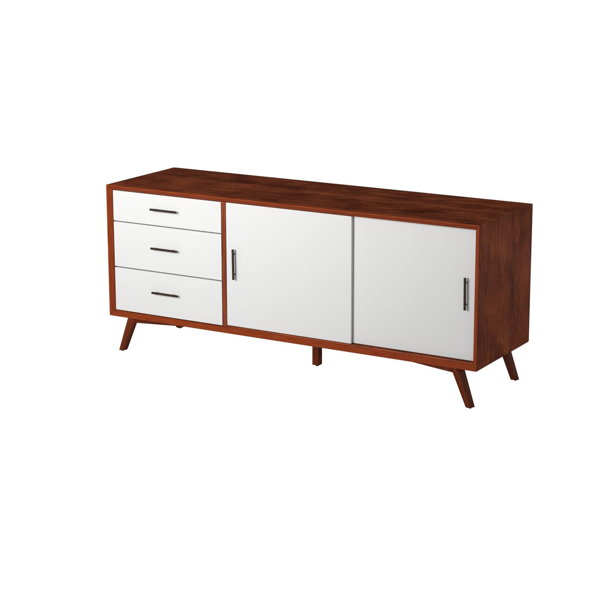 Flynn Large TV Console, Acorn/White