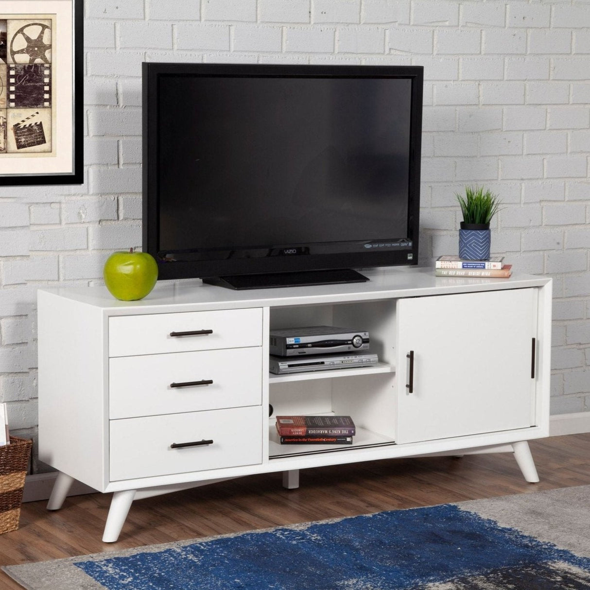 Flynn Large TV Console, White