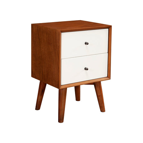 Flynn Nightstand, Acorn/White