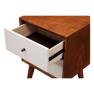 Flynn Nightstand, Acorn/White