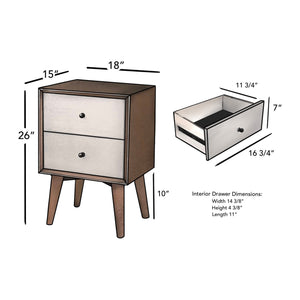 Flynn Nightstand, Acorn/White