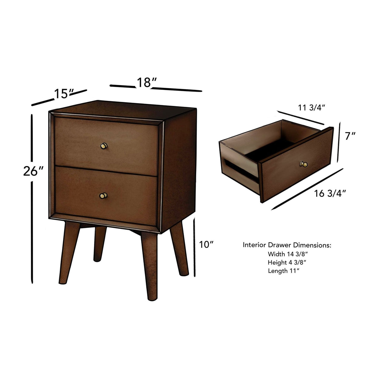 Flynn Nightstand, Walnut