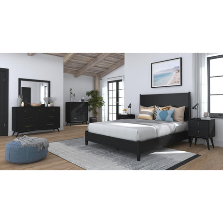 Flynn Panel Bed, Black