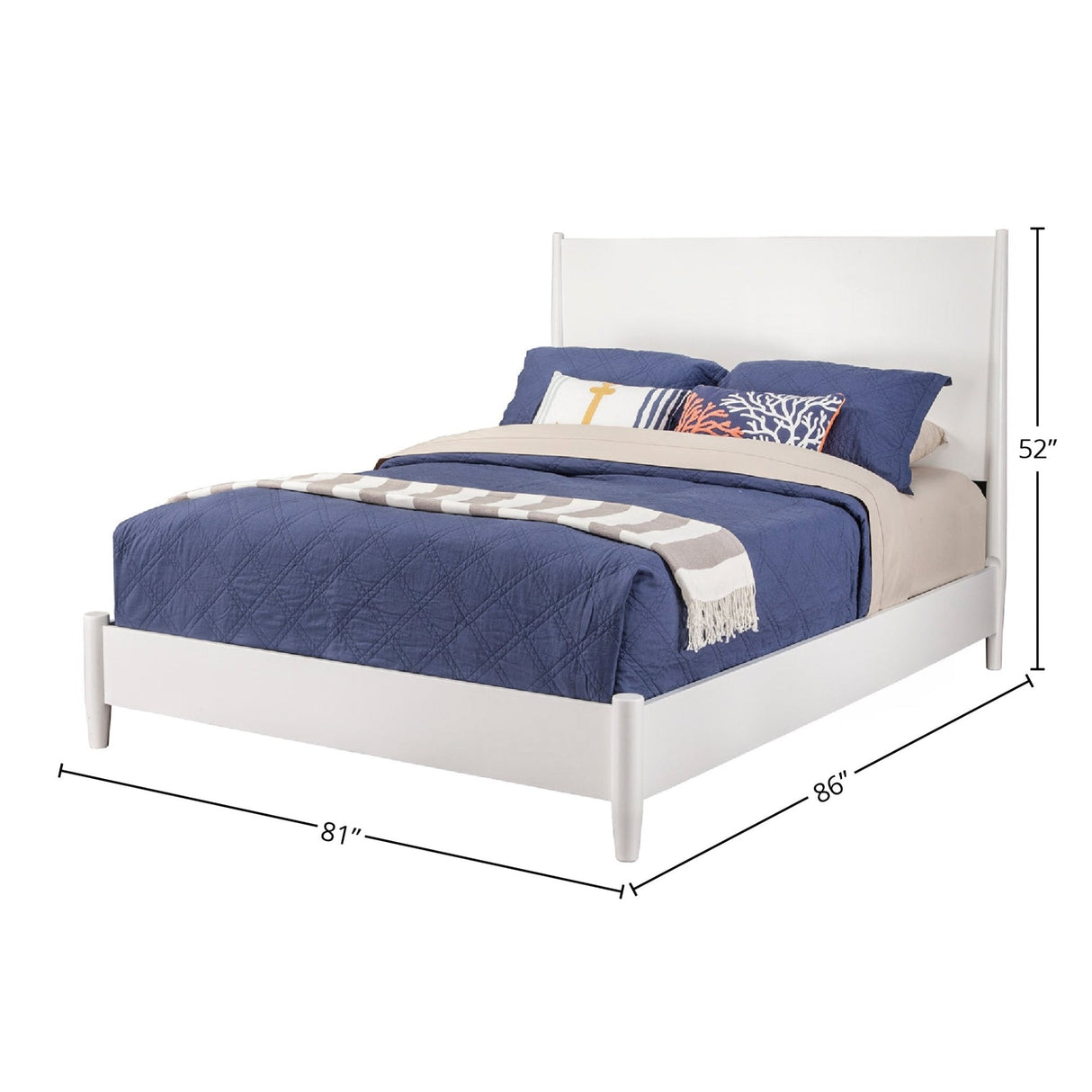 Flynn Panel Bed, White