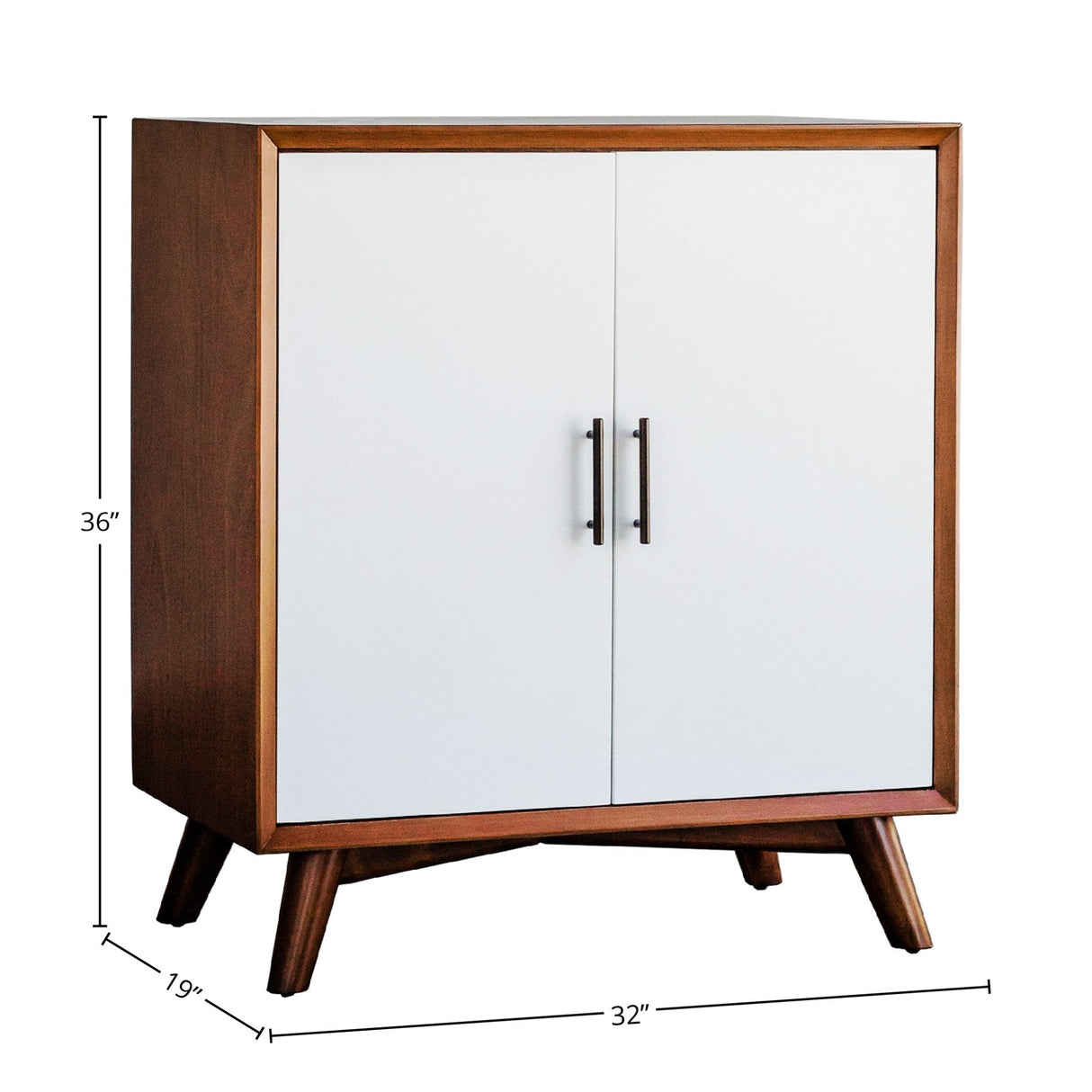 Flynn Small Bar Cabinet, Acorn/White