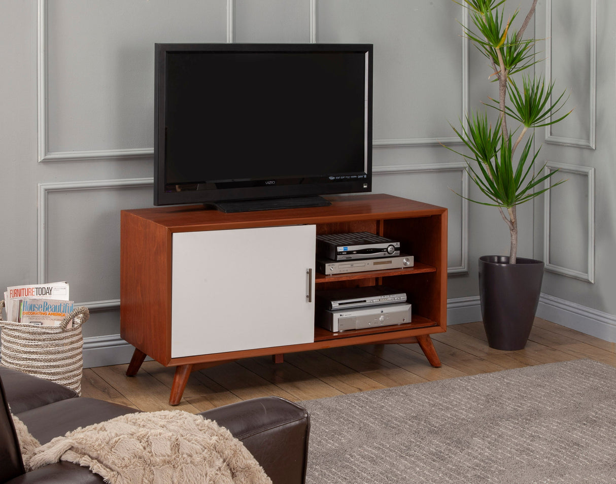 Flynn Small TV Console, Acorn/White