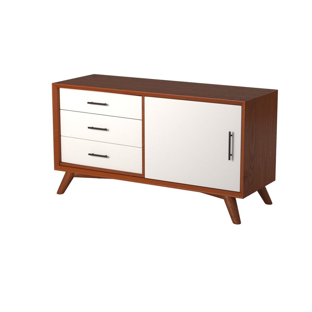 Flynn Small TV Console, Acorn/White