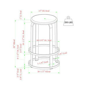 Foremand Kitchen Bar Stool, Set of 2