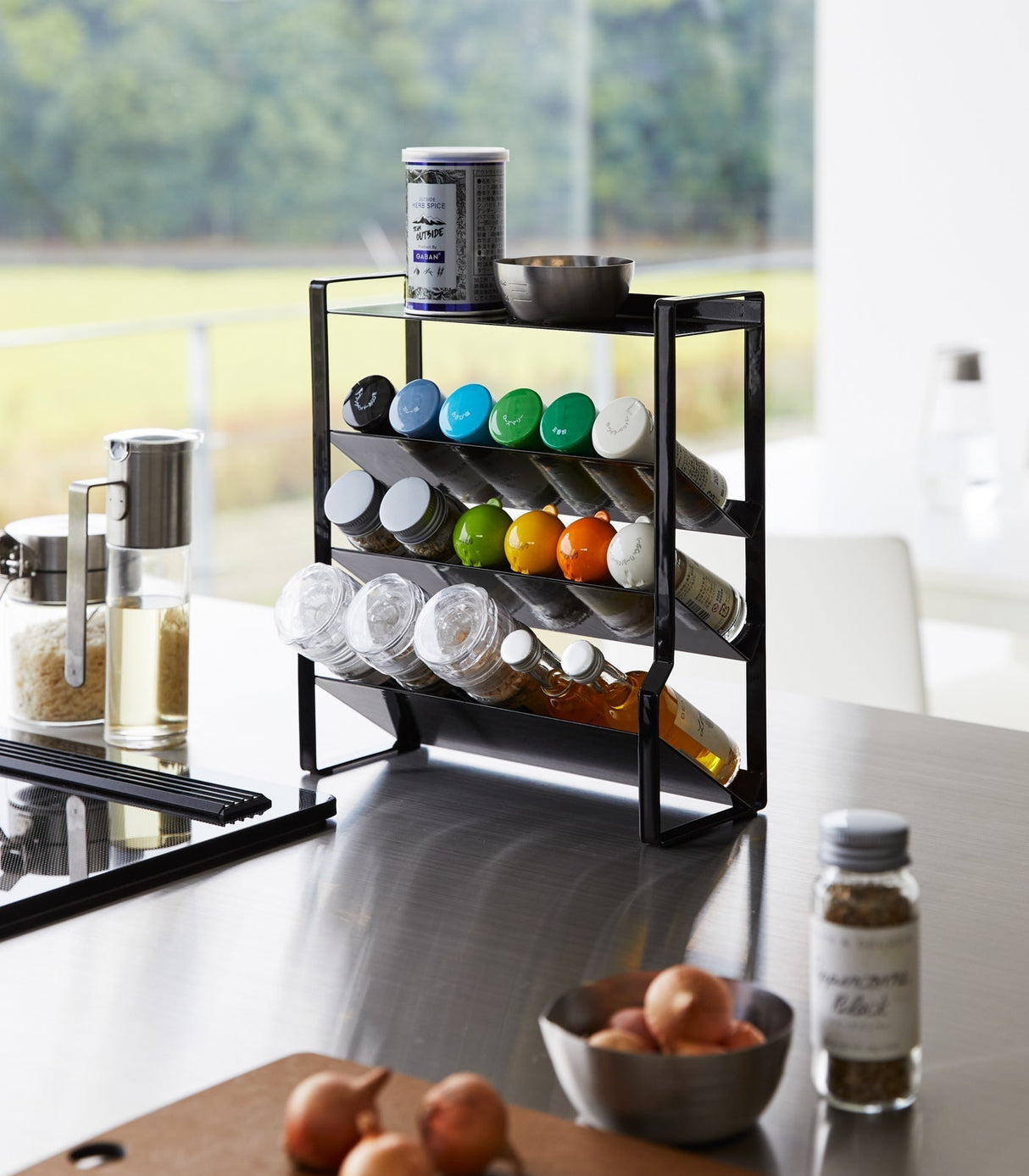 Four-Tier Slim Spice Rack - Steel