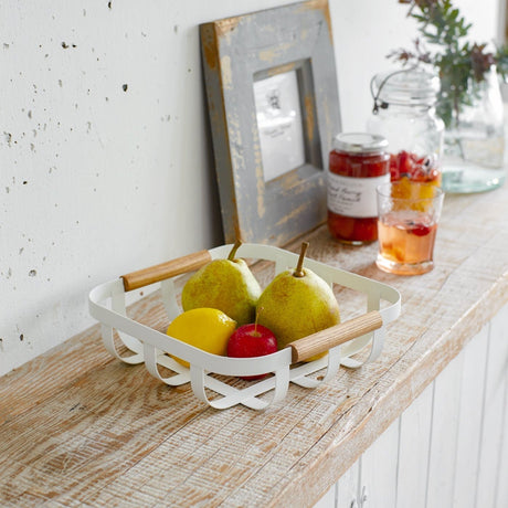 Fruit Basket - Steel + Wood