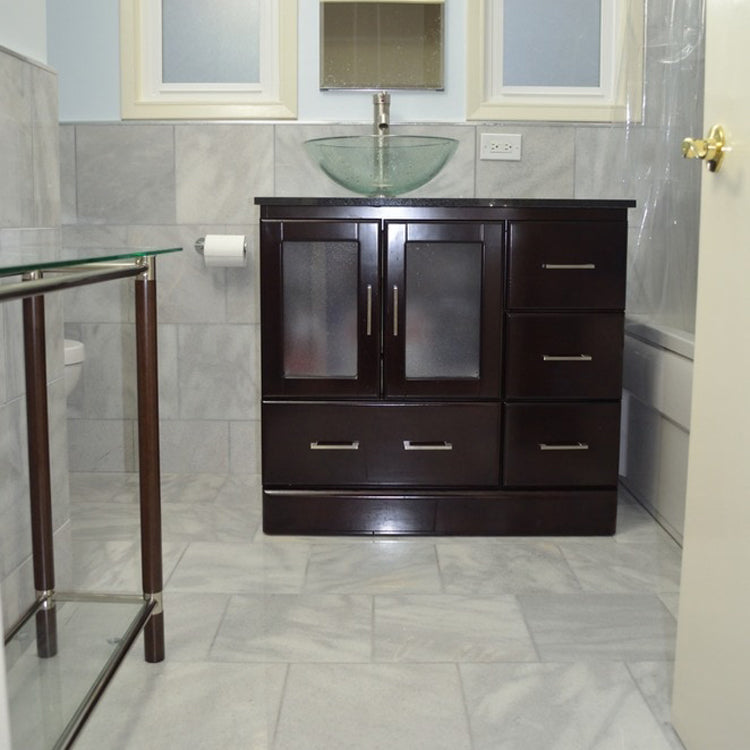 Fume Gray Marble Floor and Wall Tile - Livfloors Collection