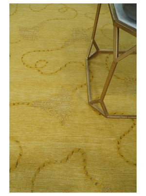 Gold Hand knotted contemporary 6x9 wool And Art Silk Area Rug